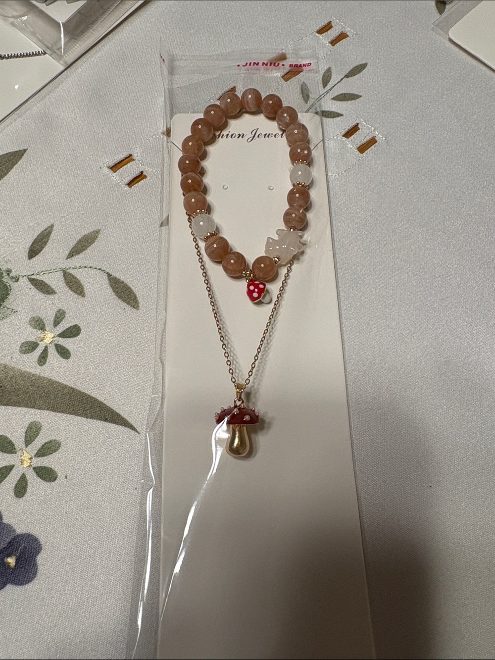 Mushroom Necklace and Bracelet